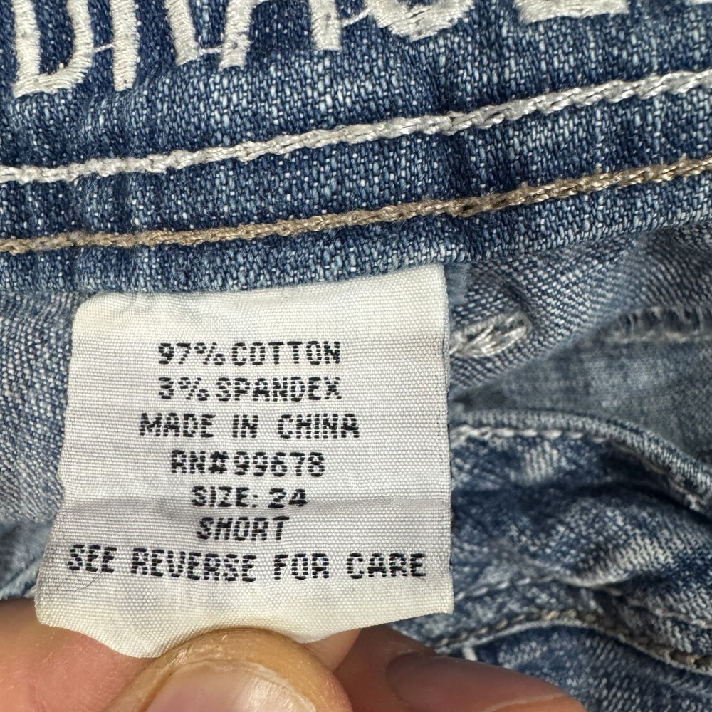 Hydraulic Jeans Womens 24 Short Y2K Wide Bootcut Stretch Flex Comfort Blue - Picture 7 of 16